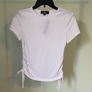 Lulu’s White Ribbed Tee